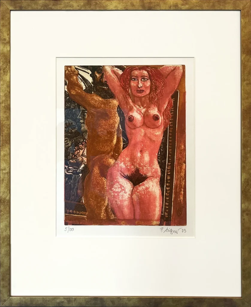 „Nackte Frau“, 1973 von Fritz Aigner aus der Kunstsammlung Arnoldina im Schmankerlwirt Vorderweißenbach