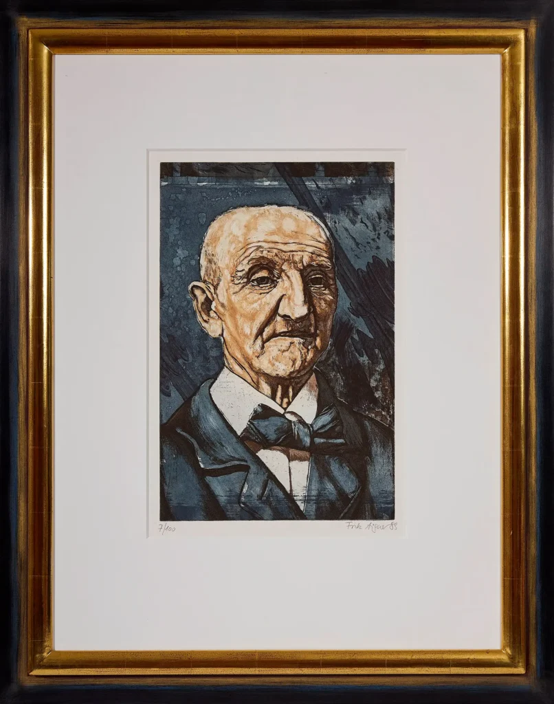 „Anton Bruckner“, 1988 von Fritz Aigner aus der Kunstsammlung Arnoldina im Schmankerlwirt Vorderweißenbach