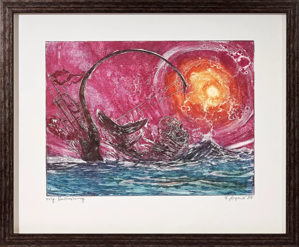 „Leviathan“, 1988 von Fritz Aigner aus der Kunstsammlung Arnoldina im Schmankerlwirt Vorderweißenbach