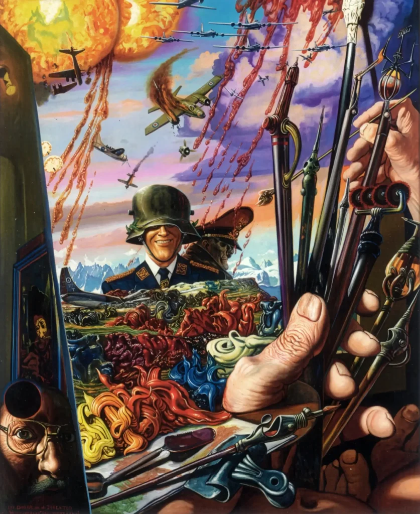 „Der General und sein Direktor“, 2003 von Fritz Aigner aus der Kunstsammlung Arnoldina im Schmankerlwirt Vorderweißenbach