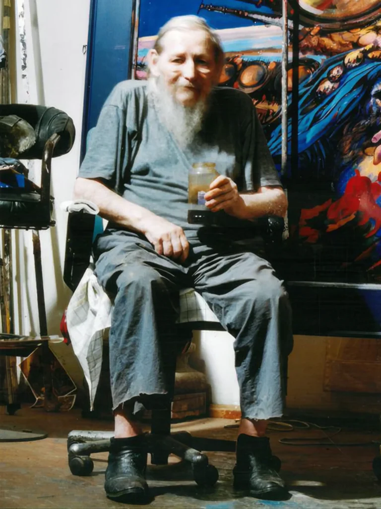 Portrait Fritz Aigner, Künstler in der Kunstsammlung Arnoldina im Schmankerlwirt Vorderweißenbach