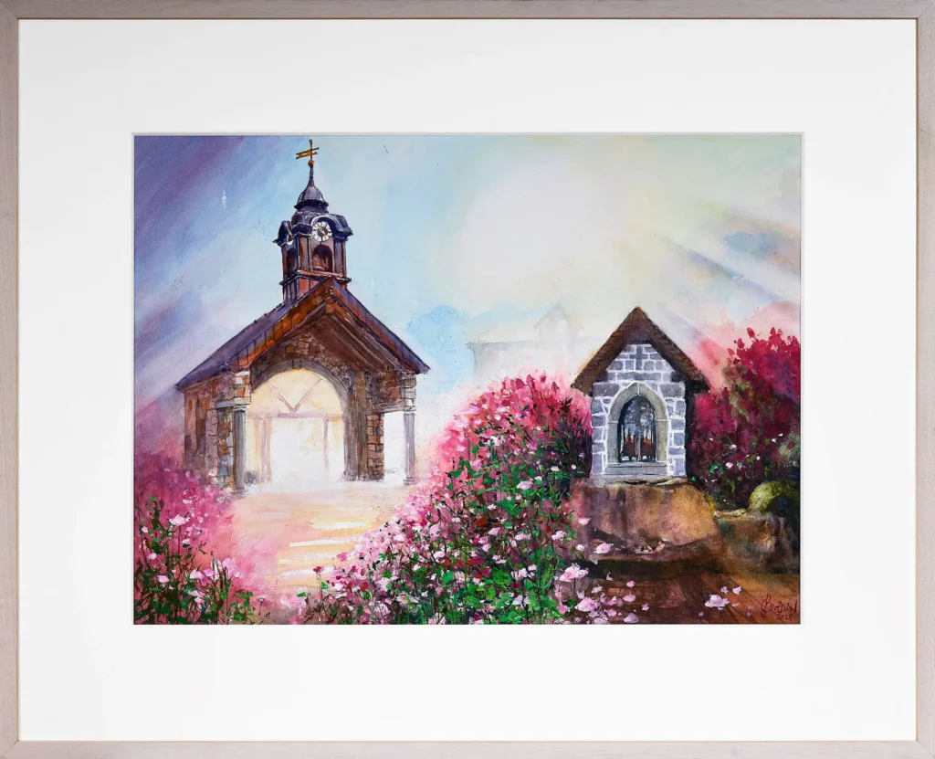 „Müllner Karl Kapelle“, 2025 von John Owen aus der Kunstsammlung Arnoldina im Schmankerlwirt Vorderweißenbach